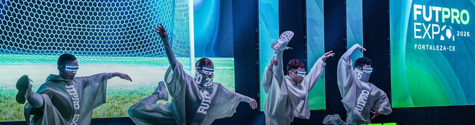 Apresentação de dança com figurinos FutPro na abertura da FutPro Expo 2026, em Fortaleza